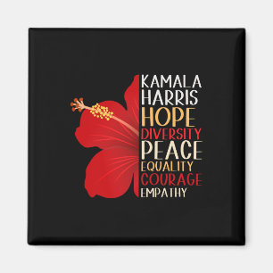 Kamala Harris 2024 Election Hope Equality Hibiskus Magnet