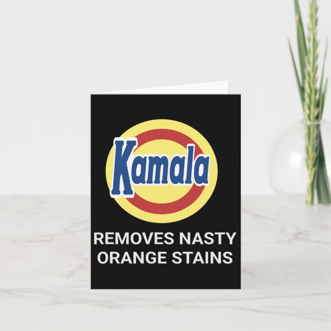 Kamala Harris 2024 entfernt Ekligen Orangenhahn Karte (Vorderseite)