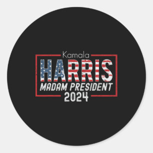 Kamala Harris 2024 Frau Präsidentin Election Costu Runder Aufkleber