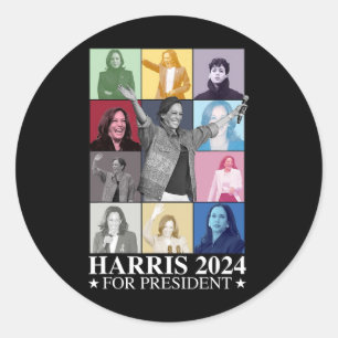 Kamala Harris 2024 Frau Präsidentin Wahldemokratin Runder Aufkleber