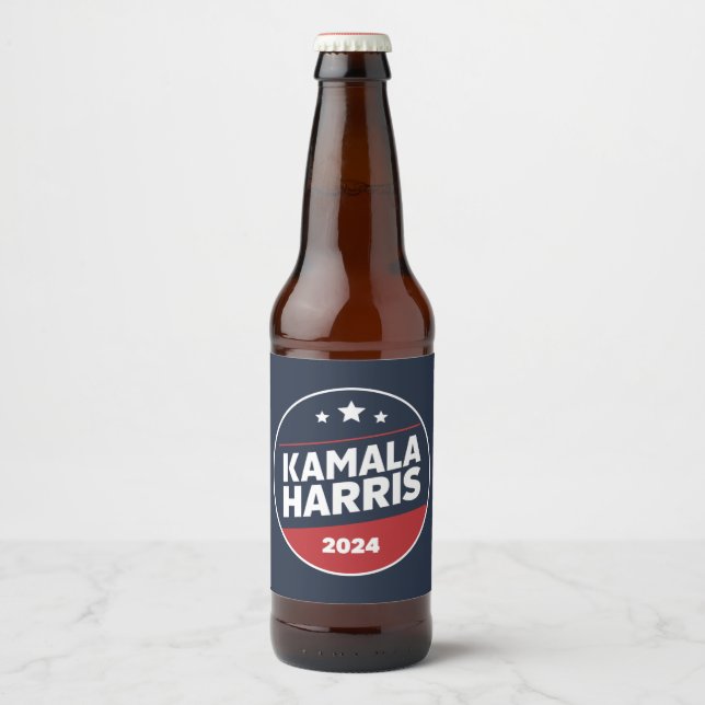 Kamala Harris 2024 für die Präsidentschaftswahl Bierflaschenetikett (Vorderseite)