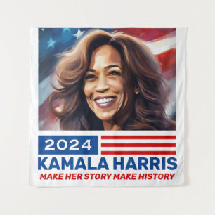 Kamala Harris 2024 für Präsident Banners Wandteppich