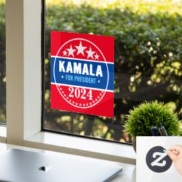 Kamala Harris 2024 für Präsident Fensteraufkleber