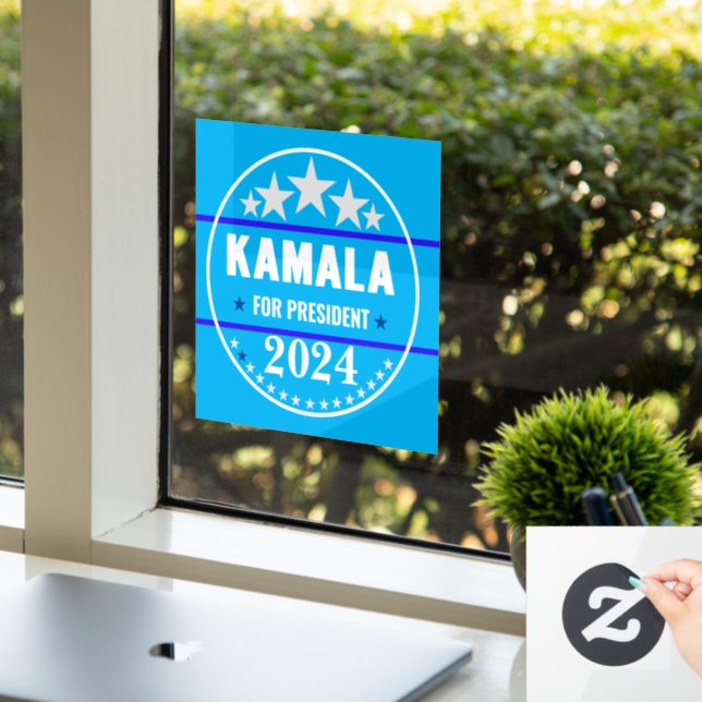 Kamala Harris 2024 für Präsident Fensteraufkleber (Büro)