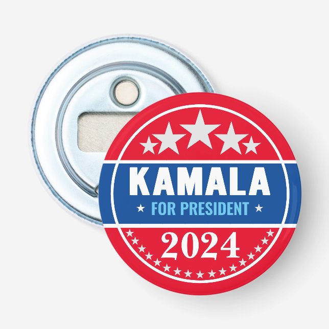 Kamala Harris 2024 für Präsident Flaschenöffner (Vorderseite)