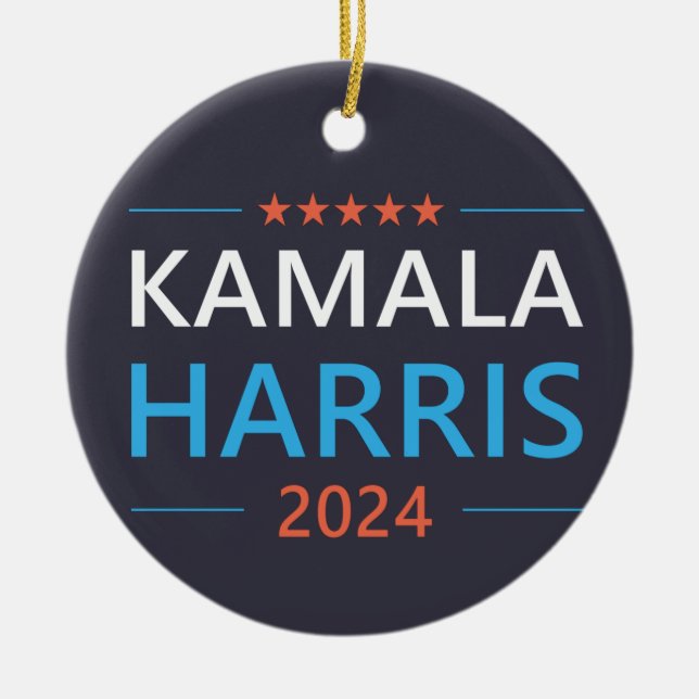 Kamala Harris 2024 für Präsident Keramik Ornament (Vorne)