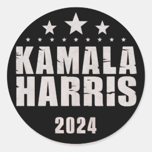 Kamala Harris 2024 Für Präsident Retro-Wahl Runder Aufkleber