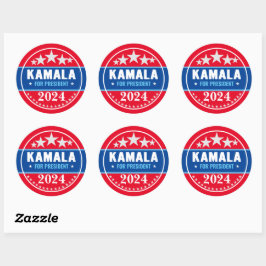 Kamala Harris 2024 für Präsident Runder Aufkleber