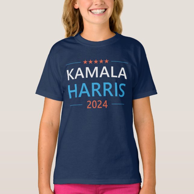 Kamala Harris 2024 für Präsident T-Shirt (Vorderseite)