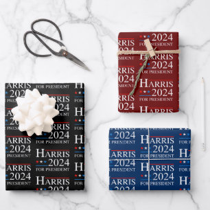 Kamala Harris 2024 für Präsidentschaftswahlkampagn Geschenkpapier Set