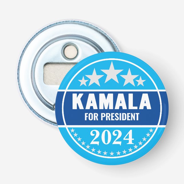 Kamala Harris 2024 für President Bottle Opener Flaschenöffner (Vorderseite)