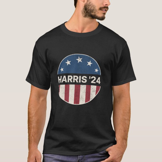 Kamala Harris 2024 Harris 2024 Präsident Retro Ame T-Shirt (Vorderseite)