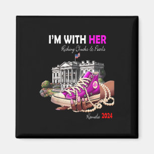 Kamala Harris 2024 Ich bin mit ihren Rockstäbchen  Magnet
