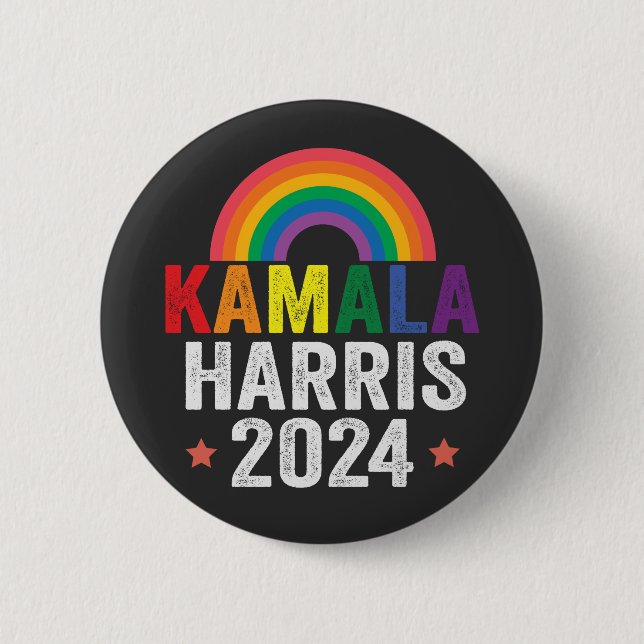 Kamala Harris 2024 Lgbtq Wahlpräsident Button (Vorderseite)