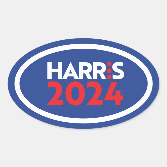 Kamala Harris 2024 Ovaler Aufkleber (Vorderseite)