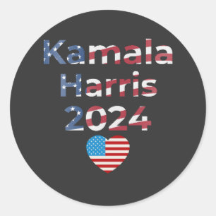 Kamala Harris 2024 Patriotic Runder Aufkleber