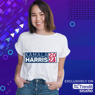 Kamala Harris 2024 Präsident Amerikanische Flagge T-Shirt