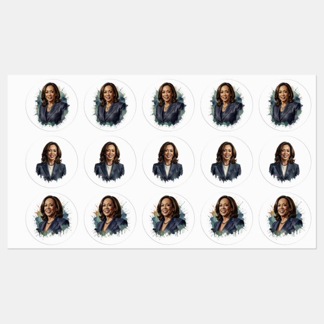 Kamala Harris 2024, Präsident der USA Etiketten (Blatt)