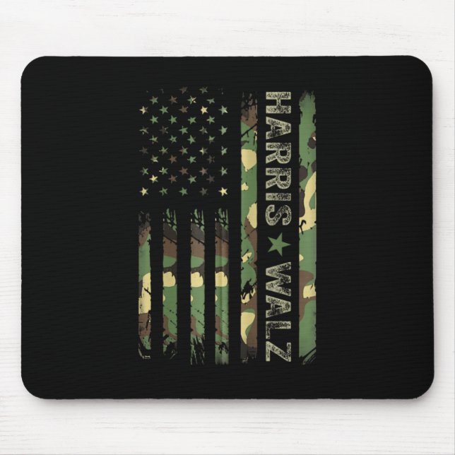 Kamala Harris 2024 Präsident Harris Waltz Usa Camo Mousepad (Vorne)