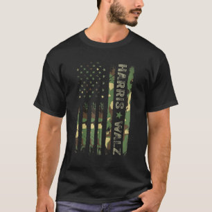 Kamala Harris 2024 Präsident Harris Waltz Usa Camo T-Shirt