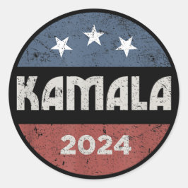Kamala Harris 2024 Präsidentschaftswahl Runder Aufkleber