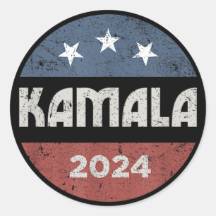 Kamala Harris 2024 Präsidentschaftswahl Runder Aufkleber