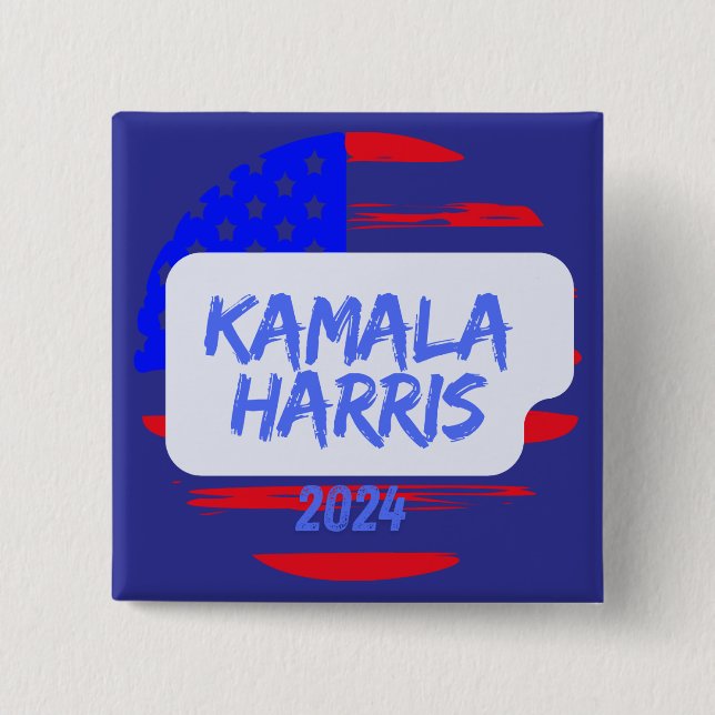 Kamala Harris 2024. Quadrat Button (Vorderseite)