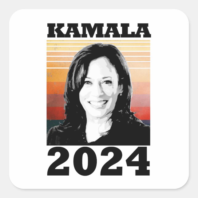 Kamala Harris 2024 Quadratischer Aufkleber (Vorderseite)