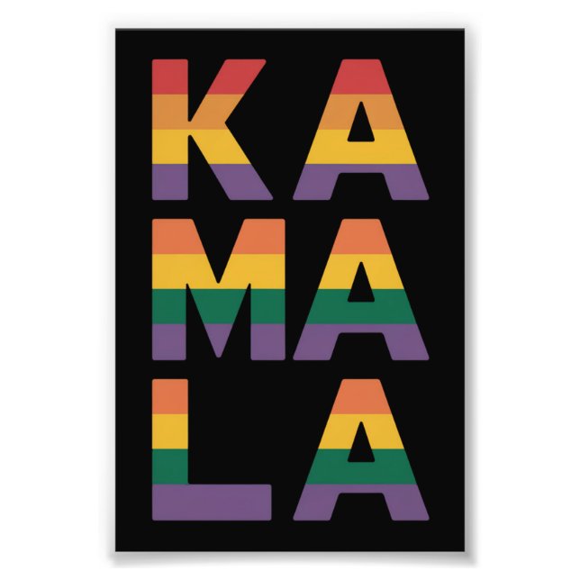 Kamala Harris 2024 Rainbow Flag Gay Pride LGBT Fotodruck (Vorne)