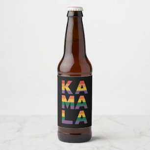 Kamala Harris 2024 Regenbogenflagge Gay Pride LGBT Bierflaschenetikett