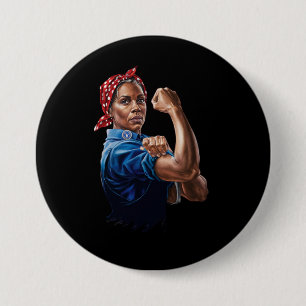Kamala Harris 2024 Rosie The Riveter Childless Cat Button