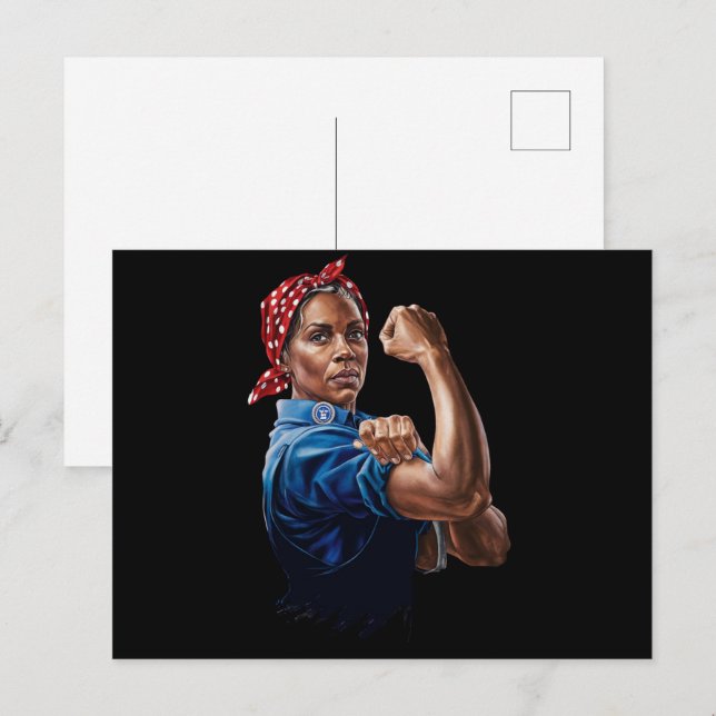 Kamala Harris 2024 Rosie The Riveter Childless Cat Postkarte (Vorne/Hinten)
