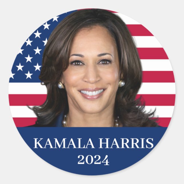 Kamala Harris 2024 Runder Aufkleber (Vorderseite)