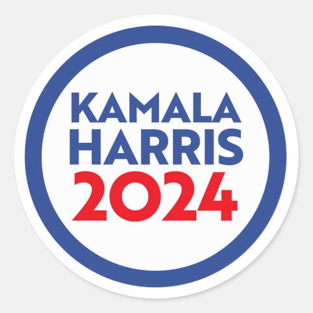 Kamala Harris 2024 Runder Aufkleber (Vorderseite)