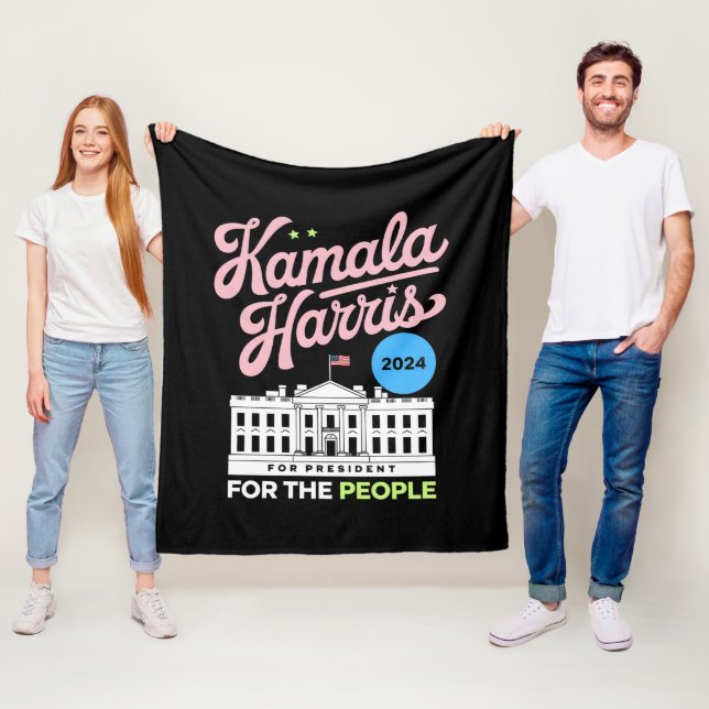 Kamala Harris 2024 Sozialdemokrat Abstimmung blau Fleecedecke (Beispiel)