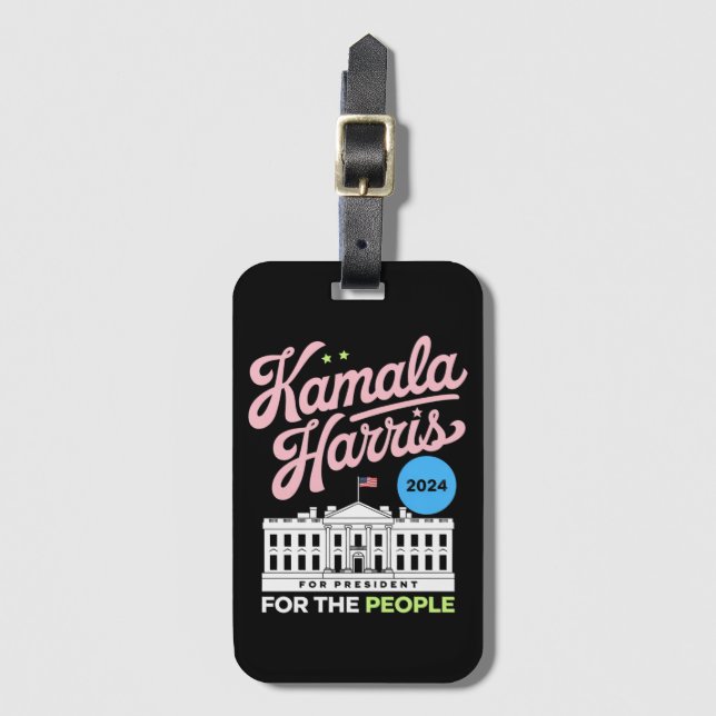 Kamala Harris 2024 Sozialdemokrat Abstimmung blau Gepäckanhänger (Vorderseite Vertikal)