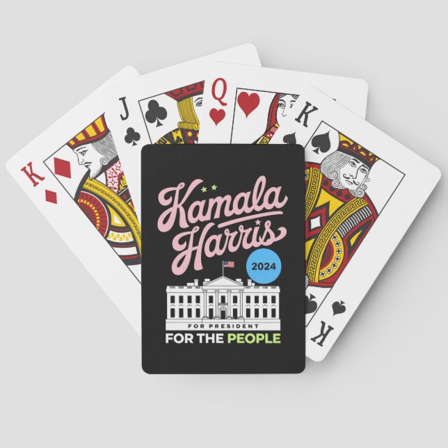 Kamala Harris 2024 Sozialdemokrat Abstimmung blau Spielkarten (Rückseite)