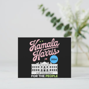 Kamala Harris 2024 Sozialdemokratenstimmen Blau  Postkarte