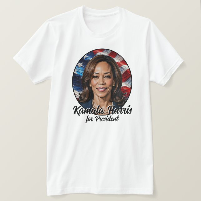 Kamala Harris 2024 US Flagge T-Shirt (Design vorne)
