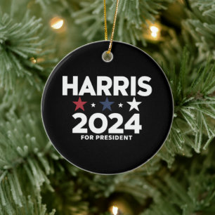 Kamala Harris 2024 Wahlkampf für die Präsidentscha Keramik Ornament