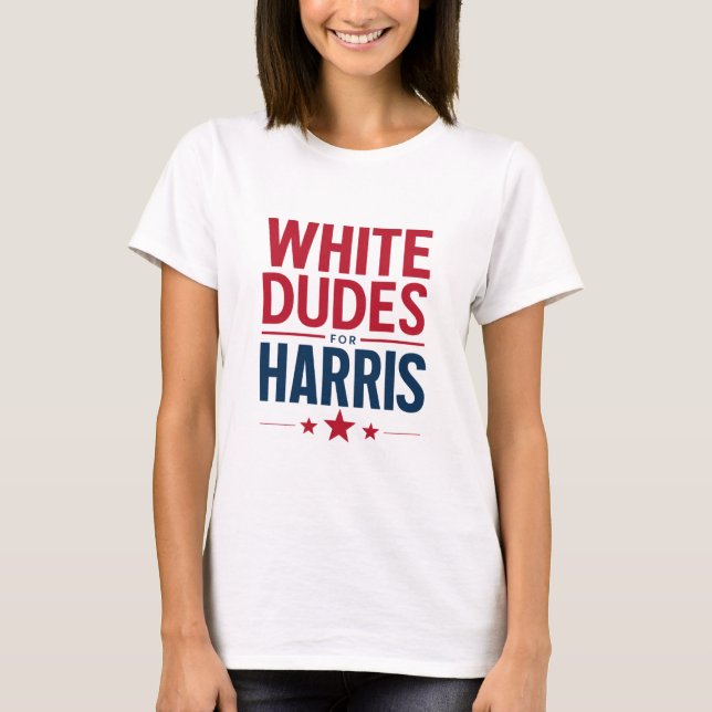 Kamala Harris 2024: Weißer Typ für Harris-Wahl T-Shirt (Vorderseite)
