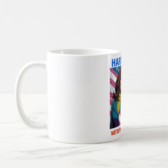 KAMALA HARRIS 2024 WIR WERDEN NICHT ZURÜCKGEHEN KAFFEETASSE (Links)