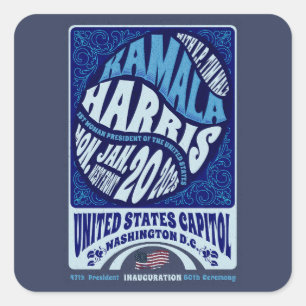 Kamala Harris 20. Januar Amtseinführung 2025 Quadratischer Aufkleber