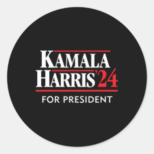 Kamala Harris 24 für den Präsidenten 2024 Runder Aufkleber