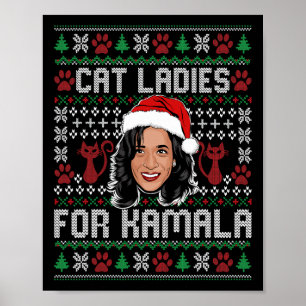 Kamala Harris 24 hässliche Weihnachtskatzen Damen  Poster