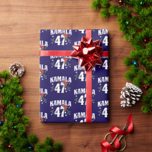 Kamala Harris 47 Präsidentin Merry Christmas Santa Geschenkpapier