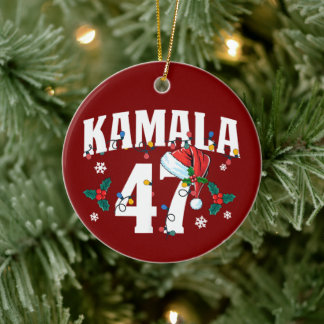 Kamala Harris 47 Präsidentin Merry Christmas Santa Keramik Ornament