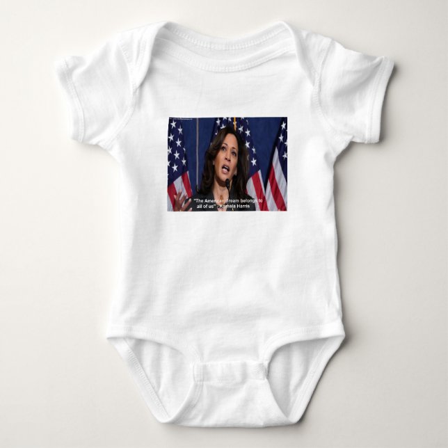 Kamala Harris & American Dream Quote Baby Bodysuit Baby Strampler (Vorderseite)