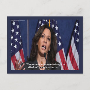 Kamala Harris & American Dream Zitat Postkarte