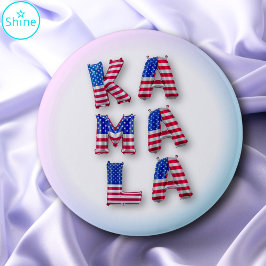 Kamala Harris American Flag Balloon Alphabets Nied Button